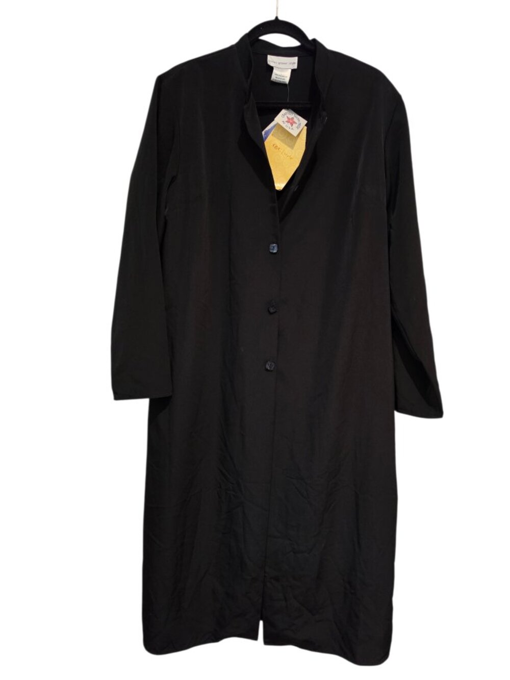 New with TAGS Susan Graver Black Duster Jacket Coat Size L